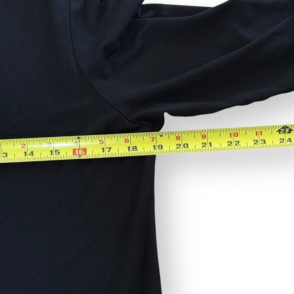 Eileen Fisher Black Jersey Knit Dress 3/4 Sleeve Scoop Neck A-Line Women's M - Picture 5 of 8